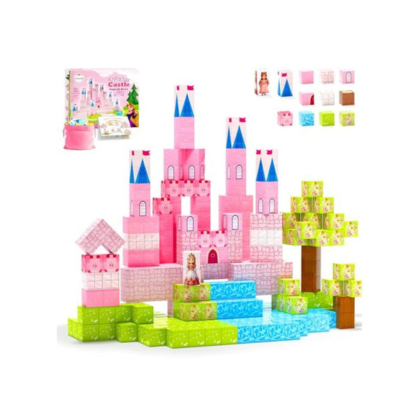 64 Piece Magnetic Princess Castle Building Blocks Set