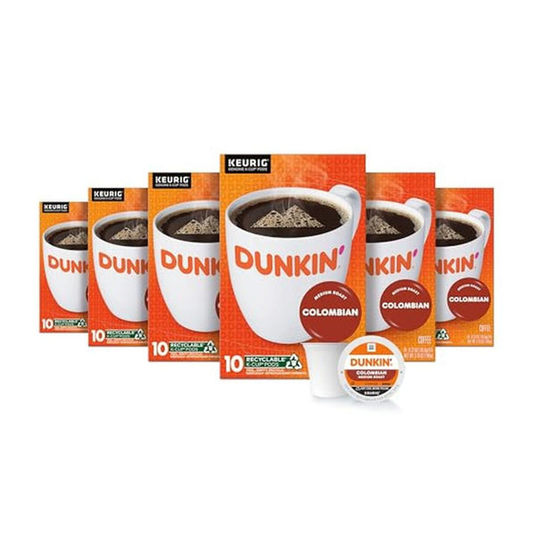 60 Count Dunkin' Donuts Colombian K-Cup Coffee Pods (OU)
