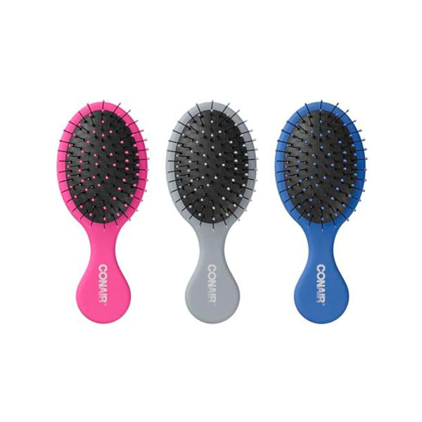 3 Pack Conair Mini Detangling Hair Brushes