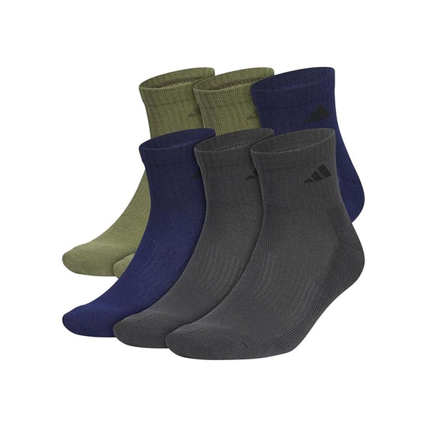 6 Pairs of adidas Men’s Athletic Cushioned Quarter Ankle Sock