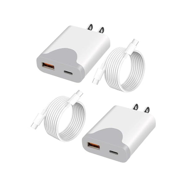 2 Pack USB C Wall Charger Set with Cables