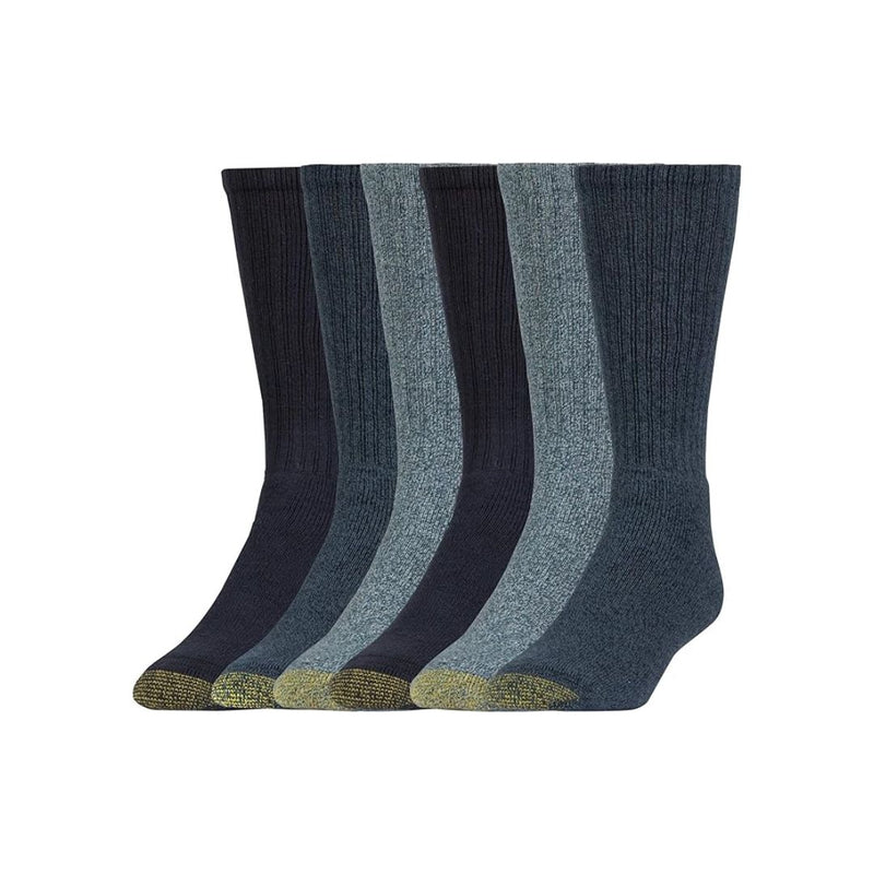 6 Pairs of GOLDTOE Men’s Harrington Crew Socks
