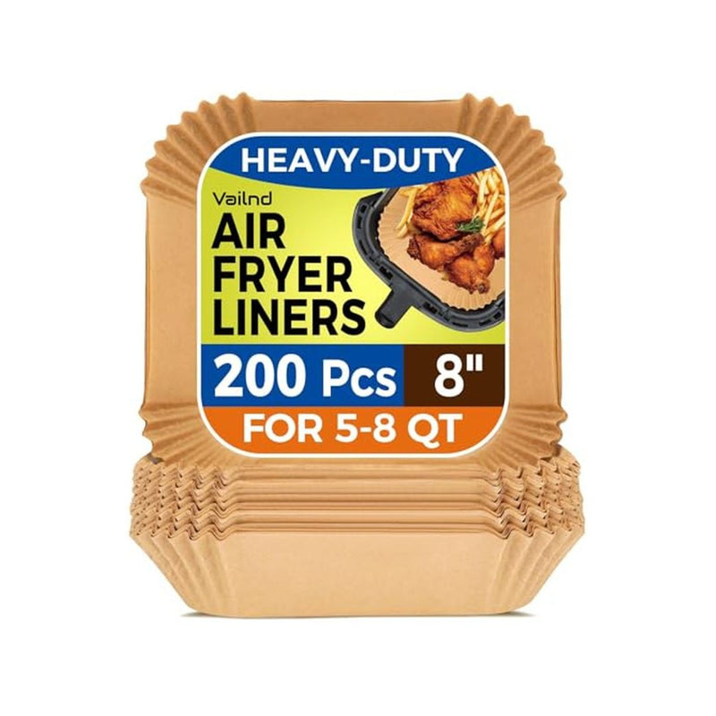 200 Pack Air Fryer Paper Liners, 8 Inch Square