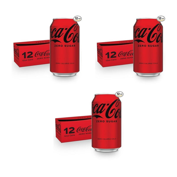 36 Cans of Coca Cola Zero Sugar Soda and Sprite