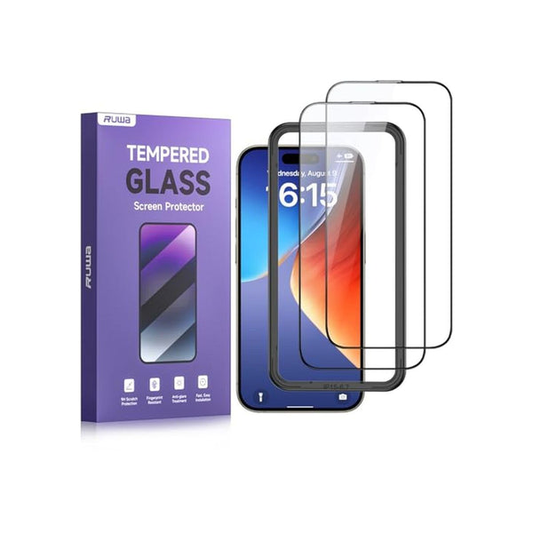 2 Pack iPhone 15 16 Plus Tempered Glass Protector