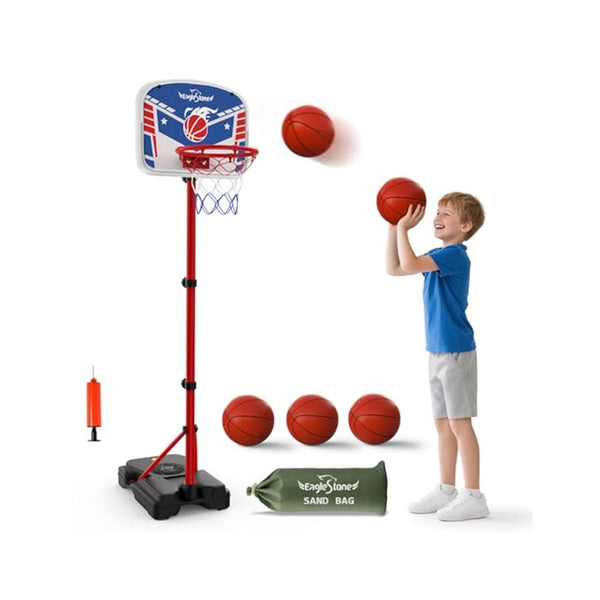 Kids Adjustable Basketball Hoop Set Indoor Outdoor Game
