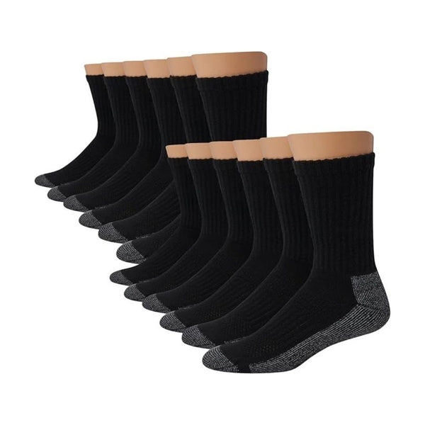 12 Pack Of Hanes Men's Moisture-Wicking Work Socks