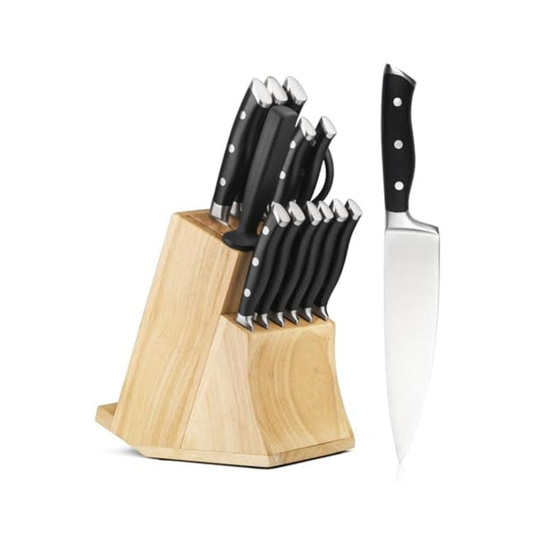 15 Piece Kitchen Knife Set with Block Forged Steel