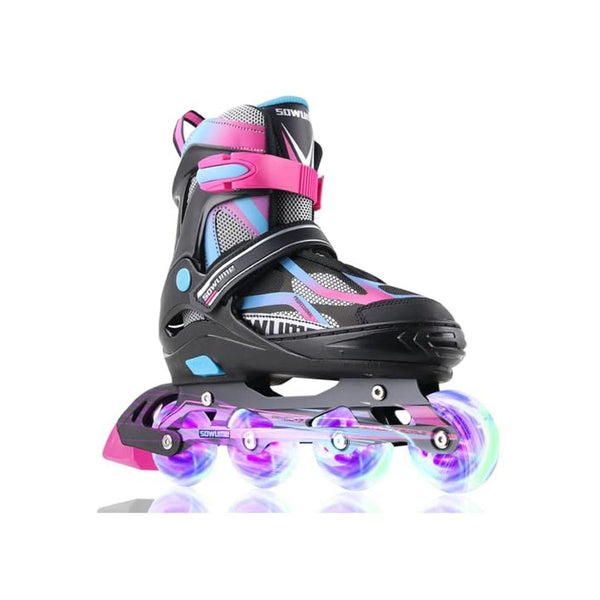 Kids Adjustable Inline Skates with Light Up Wheels (4 Colors)