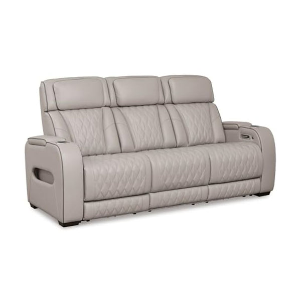 Ashley Signature Design Boyington Contemporary Leather Match Power Reclining Sofa