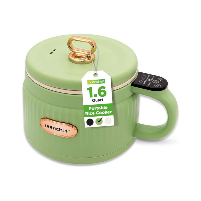 NutriChef 1.6 QT Portable Electric Rice Cooker & Lunch Maker