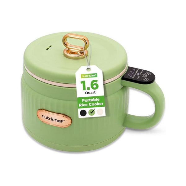 NutriChef 1.6 QT Portable Electric Rice Cooker & Lunch Maker