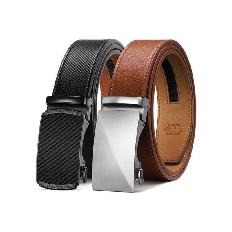 2-Pack Men's Leather Ratchet Belts