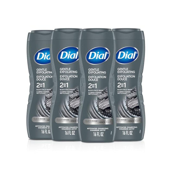4 Pack Dial Men 2-in-1 Body Face Wash