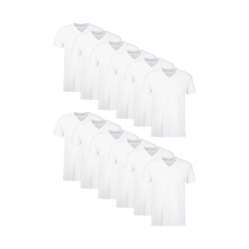 12 Hanes Men’s Cotton V-Neck Undershirts