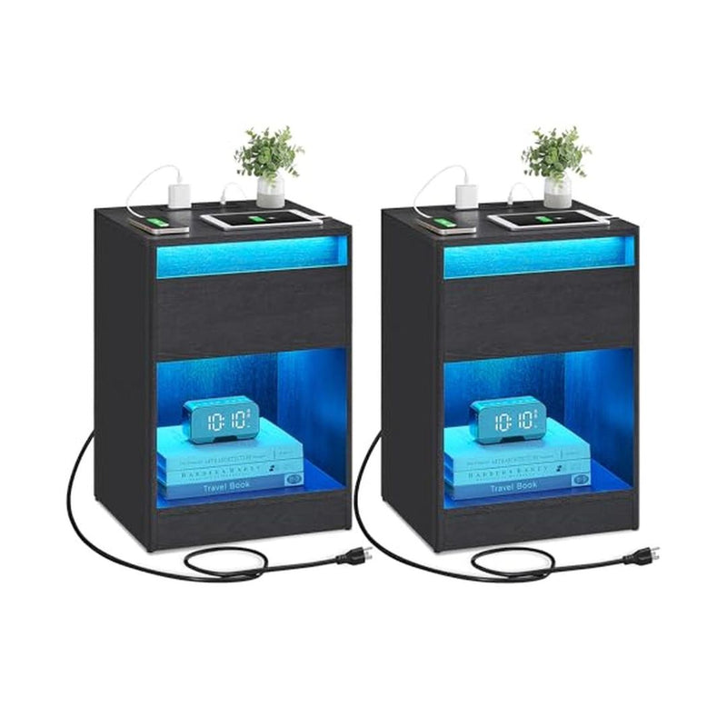 VASAGLE Set of 2 LED Nightstands