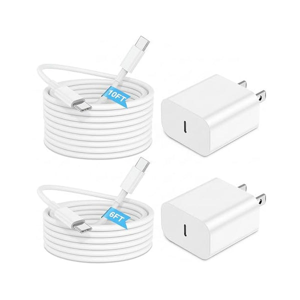 2 Pack Fast Charger with 6FT And 10FT Cables