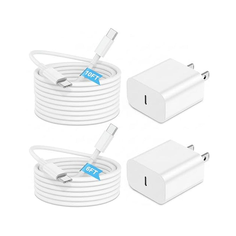 2 Pack Fast Charger with 6FT And 10FT Cables
