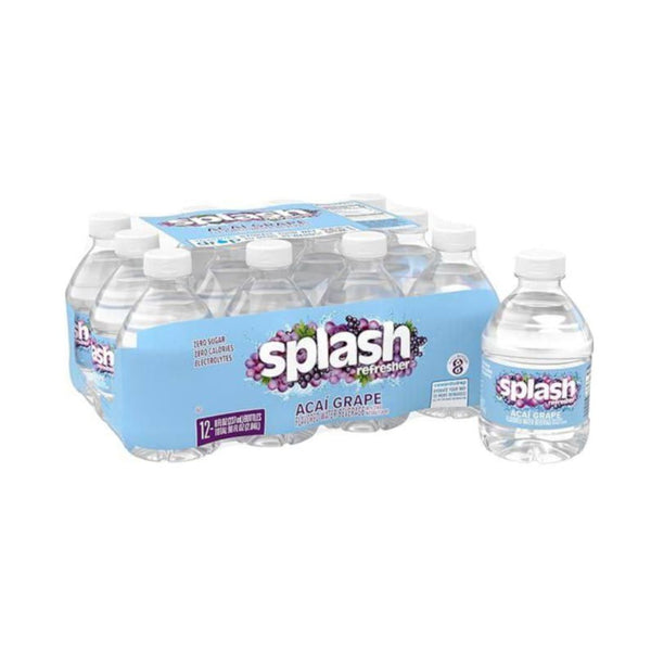 Pack of 12 Splash Refresher Acai Grape Flavored Water