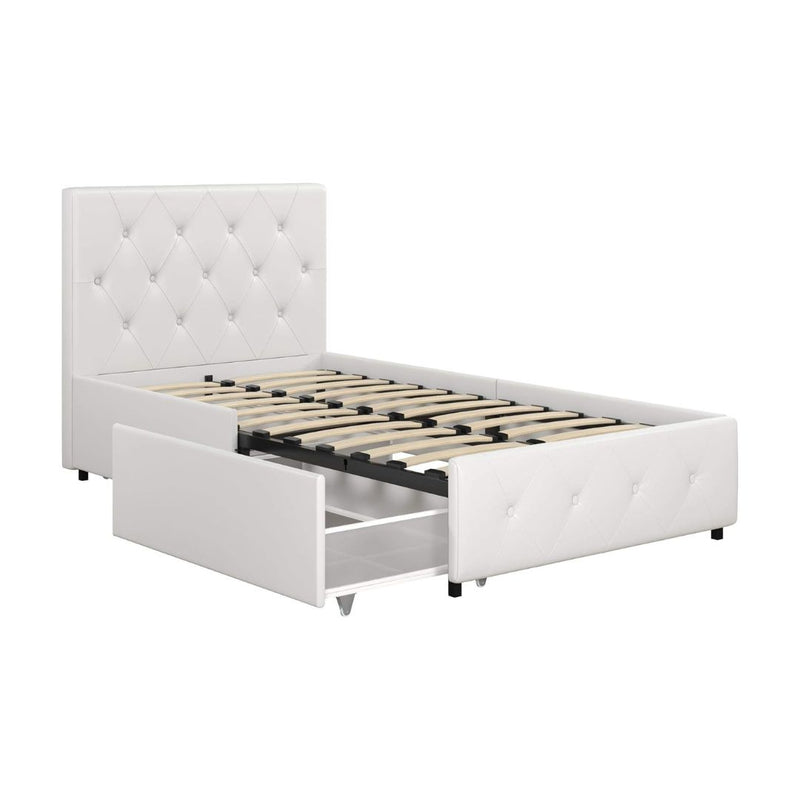 DHP Dakota Upholstered Platform Bed with Underbed Storage Drawers