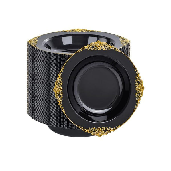 100 Pack Disposable Plastic Salad Bowls 12 oz