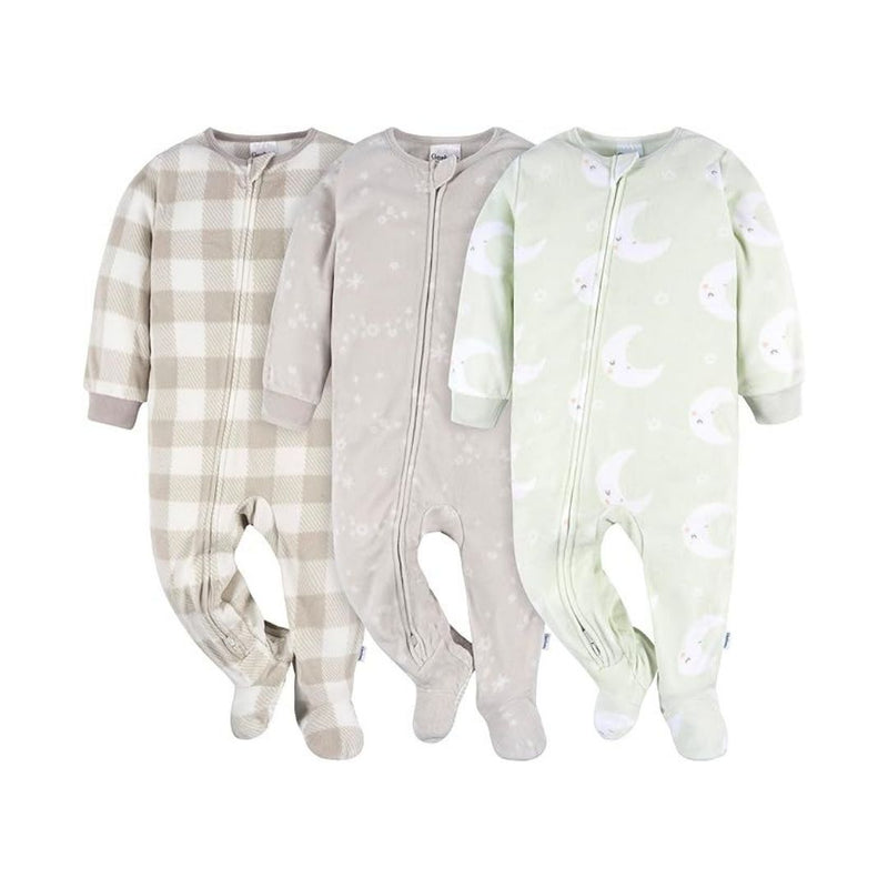 3-pack Gerber Baby Fleece Footed Pajamas
