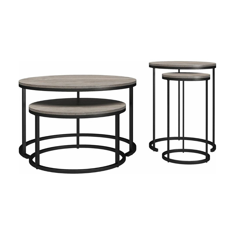 Ameriwood Home Camdale 4-Piece Nesting Coffee and End Table Bundle