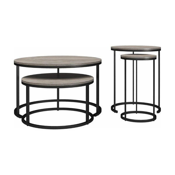 Ameriwood Home Camdale 4-Piece Nesting Coffee and End Table Bundle