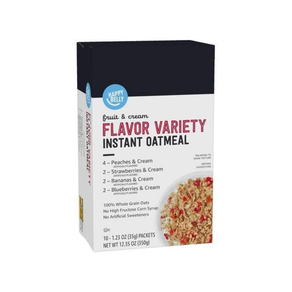 10 Amazon Brand Fruit & Cream Instant Oatmeal Packets (OU-D)