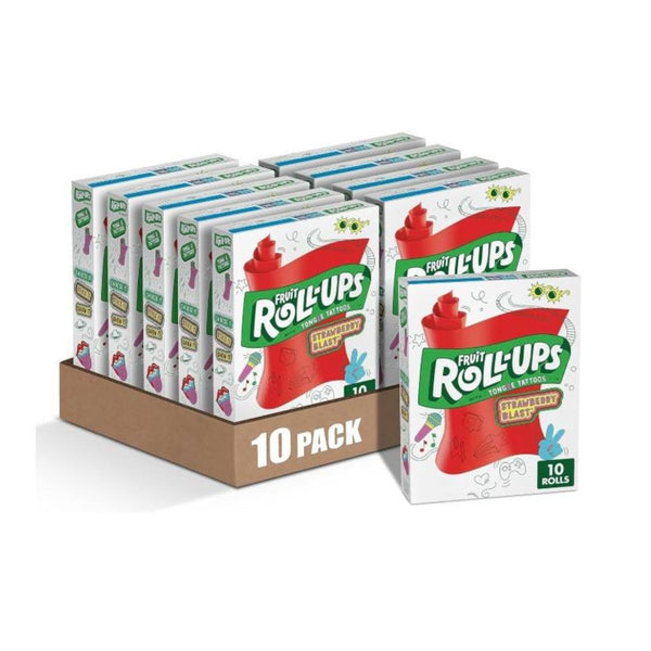 10-Packs Of Fruit Roll-Ups, Strawberry Blast, 10 Ct