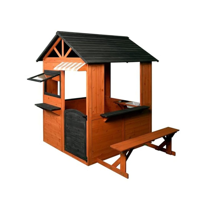 Easy Playhouse Outdoor Wooden Kids Playhouse with Kitchen