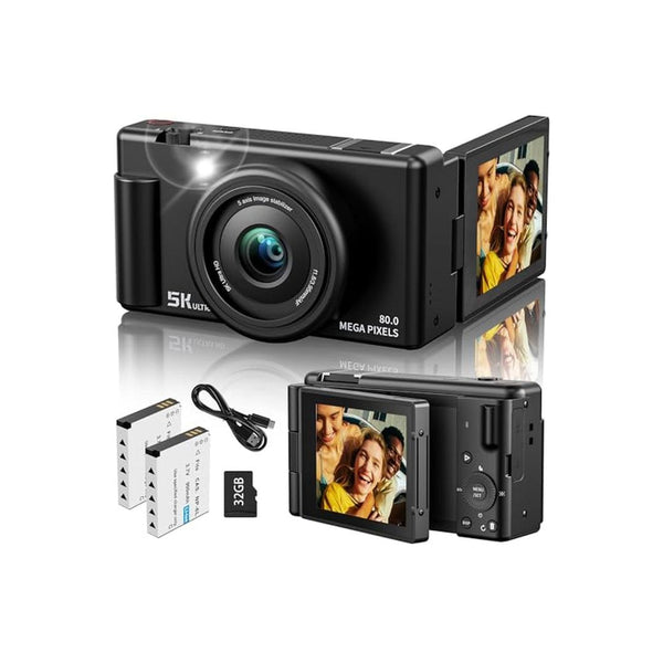 80MP 5K Digital Camera Autofocus Flip Screen Vlogging