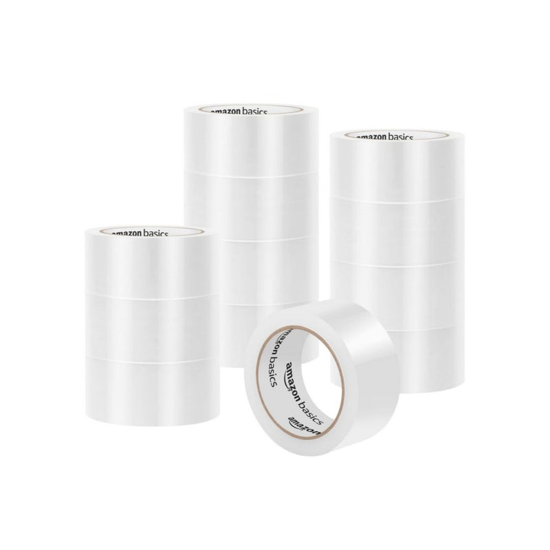 12 Rolls of Amazon Basics Strong Plastic Adhesive Packaging Tape