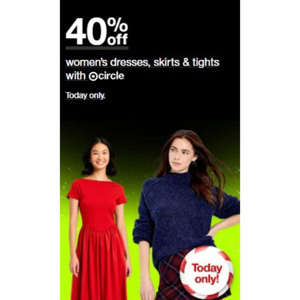 Target Deal of the Day – 40% Off Women’s Dresses, Skirts & Tights!