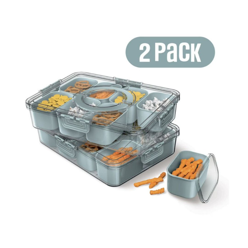 Cook With Color 2-Pack 8-Compartment Snackle Boxes