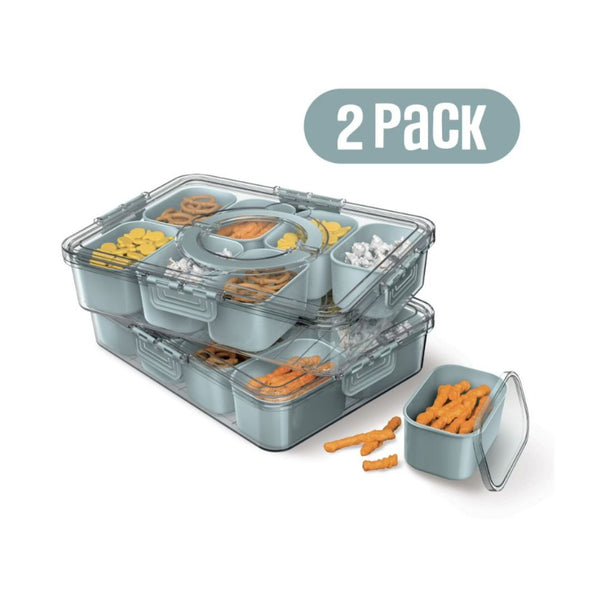 Cook With Color 2-Pack 8-Compartment Snackle Boxes