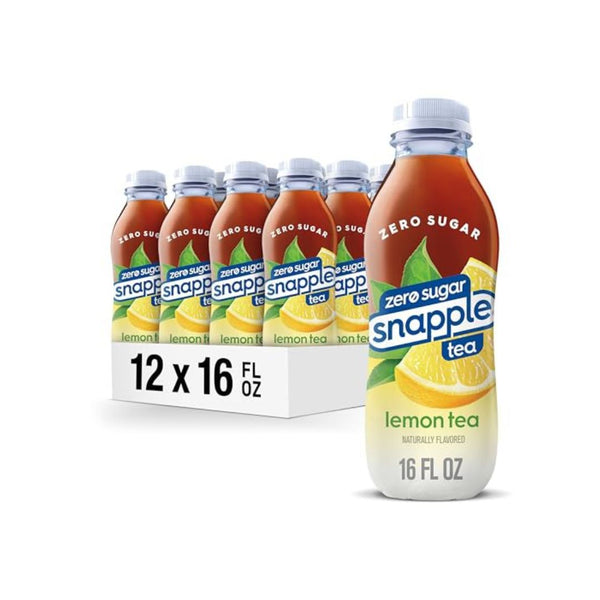 12-Pk Snapple Zero Sugar Lemon Iced Tea, Zero Sugar Peach Tea or Kiwi Strawberry
