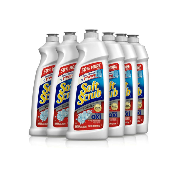 Pack of 6 Soft Scrub Multi-Purpose Kitchen and Bathroom Cleanser with Oxi