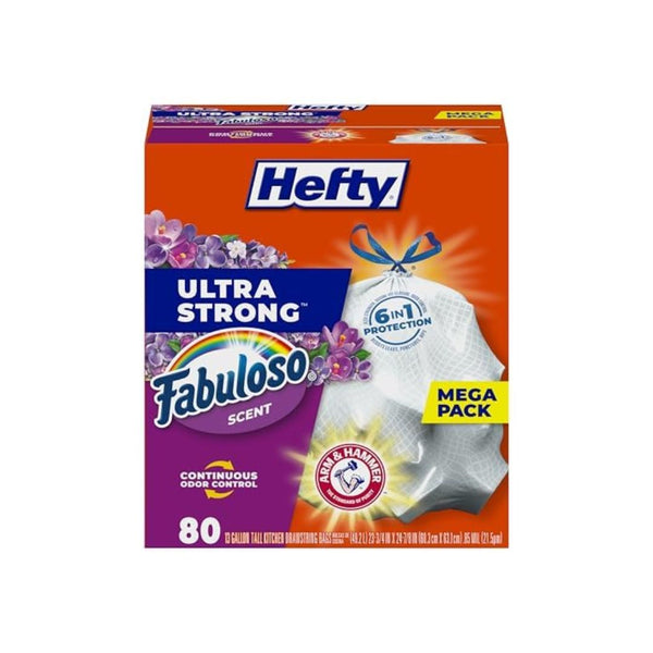 80-Count 13-Gallon Hefty Ultra Strong Tall Kitchen Trash Bags