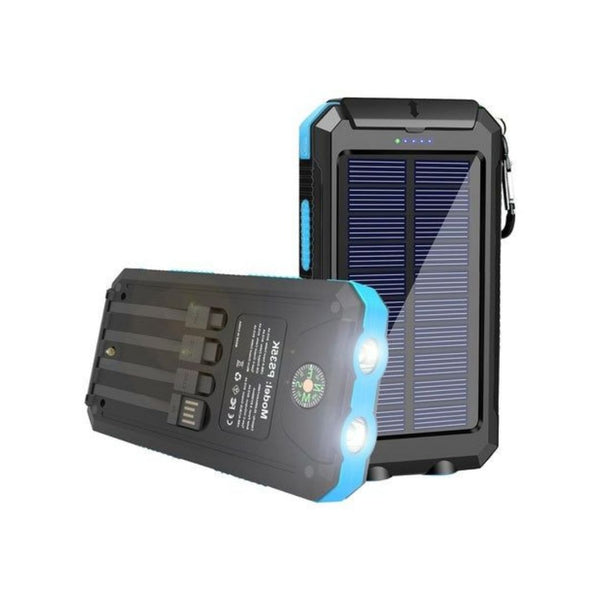 20,000mAh Solar Power Bank with Cables & LED Flashlights