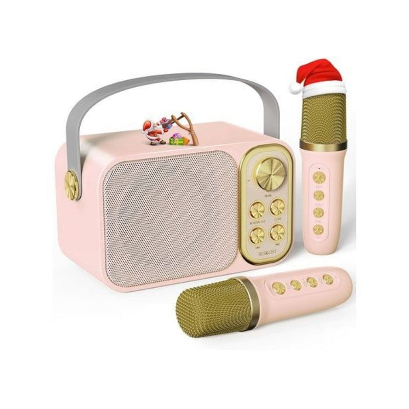 Mini Karaoke Machine with 2 Wireless Microphones