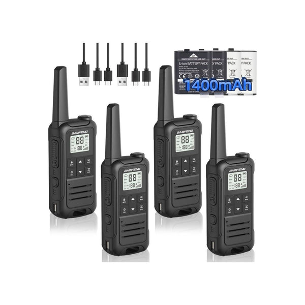 4-Pack Rechargeable Walkie Talkies