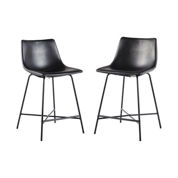 Walker Edison Modern Faux Leather Counter Stools