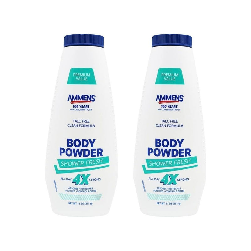 Pack of 2 Ammens Powder Shower Fresh 11 oz