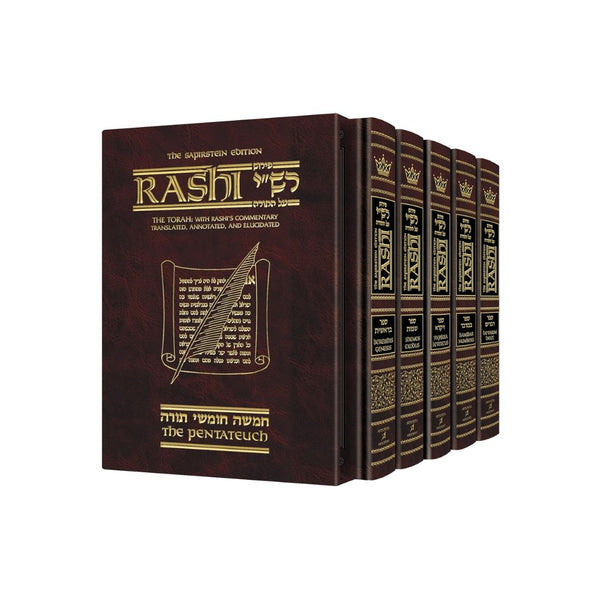Artscroll Sapirstein Edition Rashi: The Torah with Rashi’s Commentary Translated, Annotated and Elucidated [Box Set, Student Size]