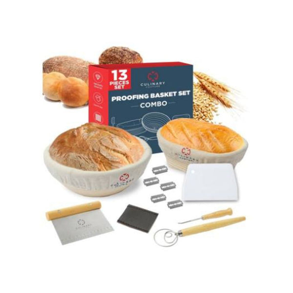 Set of 2 Banneton Proofing Baskets, Sourdough Starter Kit