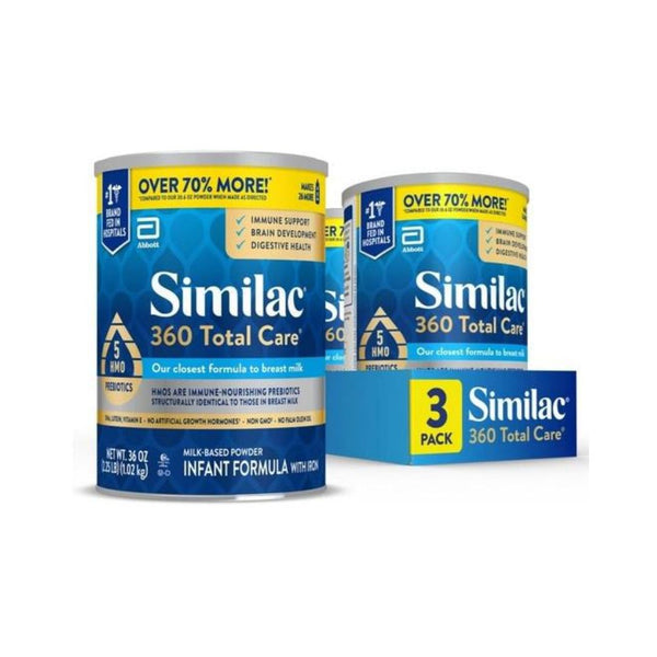 3 Cans of Similac 360 Total Care Infant Formula