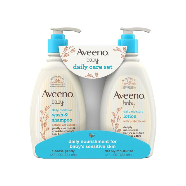 2-Pack Aveeno Baby 2-in-1 Baby Bath Wash & Shampoo