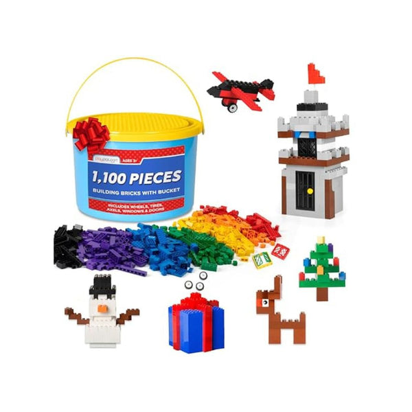 1,100 Piece Building Bricks Set with Wheels