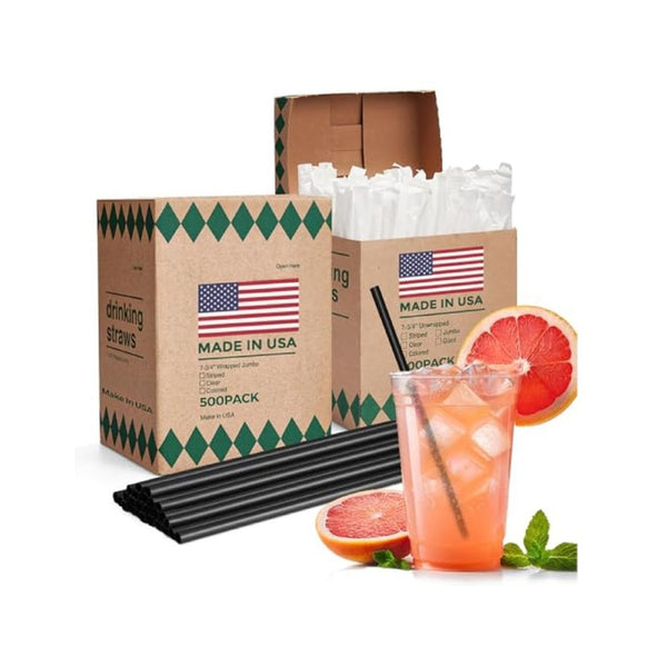 1,000 Count Wrapped Disposable Drinking Straws